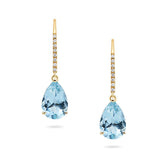 Aquamarine & Diamond Earrings (18ct) - Dracakis Jewellers